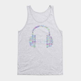 Music Headphones Word Cloud Tank Top